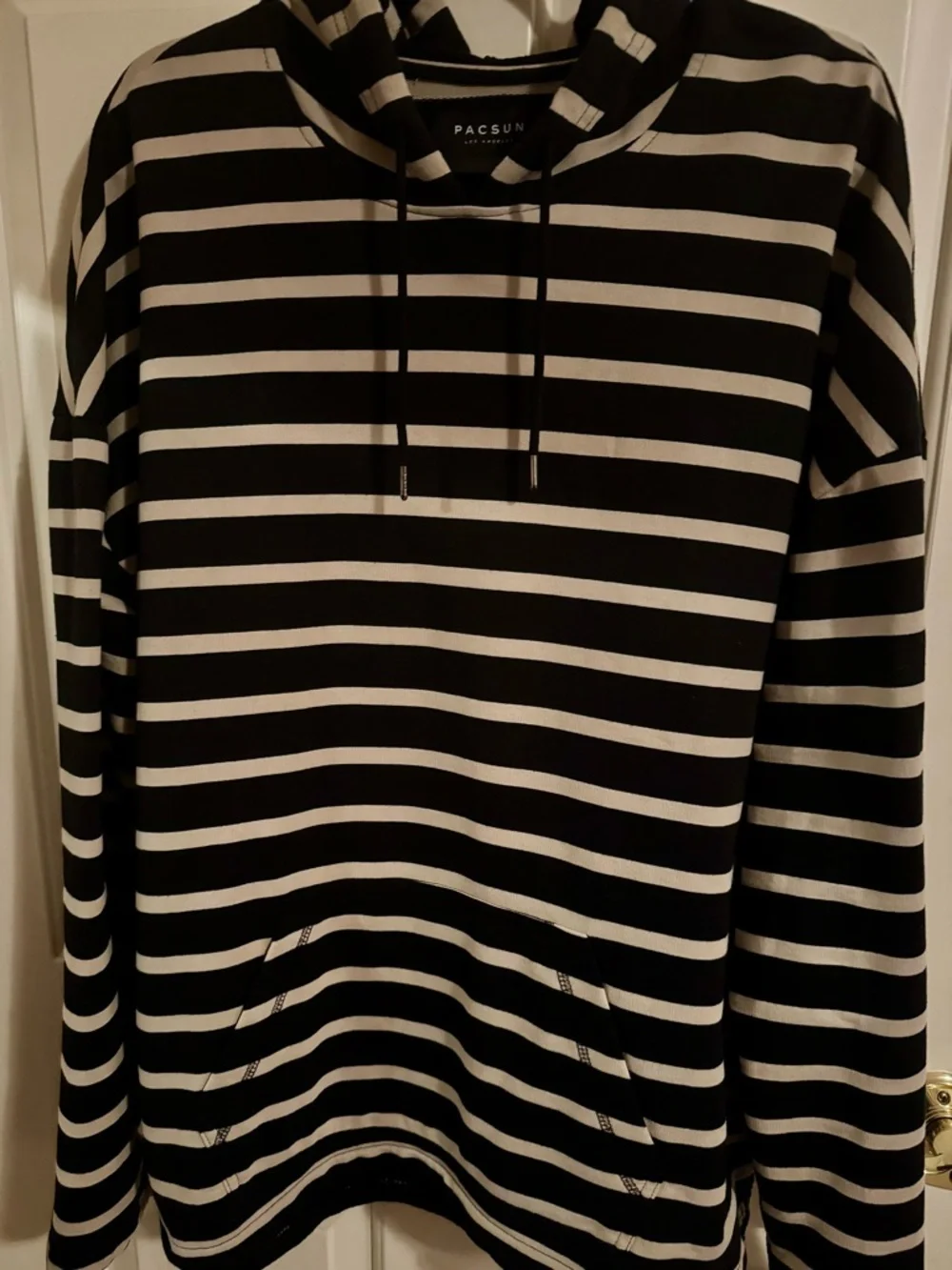 PacSun Black & Tan Striped Hooded Size- XL - Picture 7 of 10